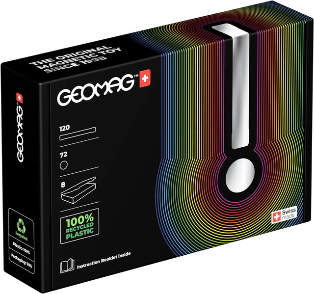 Geomag Masterbox 192 - pc Green Advanced Magnetic Construction Set for Adults | Swiss - Made from 100% Recycled Plastic | 8 Storage Boxes Included | Iconic Original Packaging | Beautiful Design Object - Geomag